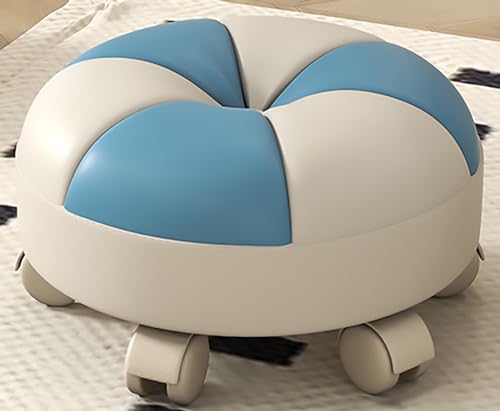 Niedriger Rollhocker mit Rollen, Rollsitz, kurzer Hocker mit universellen Lenkrollen, Leder, niedrig, kleine Hocker auf Rädern, für Zuhause, Büro, Fitness, Garage von Generisch