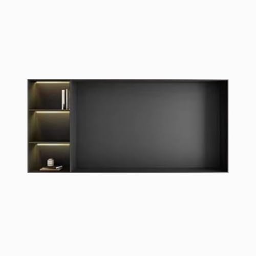 Nischeneinbauwand vorgefertigt TV Wandpaneel mit LED Streifen & Regal In Wandregal für Wohnzimmer Schlafzimmer von Generisch