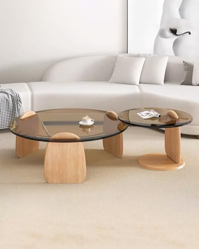 Nisttische, Couchtisch rund, Couchtisch für Wohnzimmer, Schlafzimmer, Büro, Balkon, Wohnung Glas Nest von Tischen Nisttische, Couchtisch rund, Couchtisch für Wohnzimmer, Schlafzimmer, Büro, Balkon, Wohnung Glas Nest von Tischen von Generisch