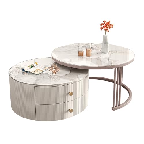 Nisttische 2er Set, Runde Couchtische mit Stauraum, Moderne Beistelltische für Wohnzimmer und Büro Nisttische 2er Set, Runde Couchtische mit Stauraum, Moderne Beistelltische für Wohnzimmer und Büro von Generisch