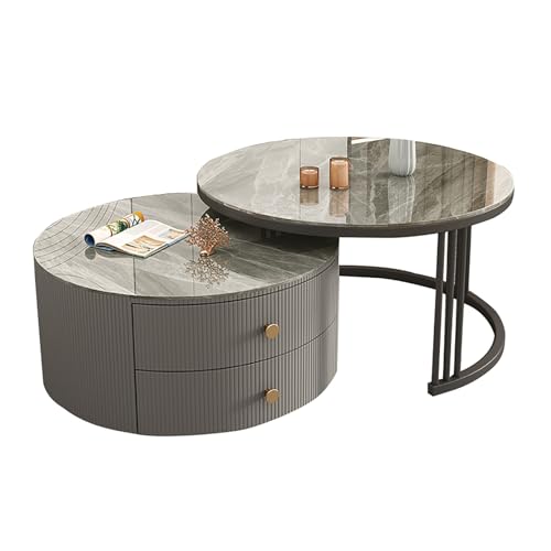 Nisttische 2er Set, Runde Couchtische mit Stauraum, Moderne Beistelltische für Wohnzimmer und Büro Nisttische 2er Set, Runde Couchtische mit Stauraum, Moderne Beistelltische für Wohnzimmer und Büro von Generisch