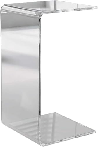 Nordic Beistelltisch aus Acryl, transparent, C-förmig, minimalistisch, rechteckig, Snacktisch für Wohnzimmer, kleine Räume, leichte Luxus-Eckmöbel (30 x 30 x 55 cm, Farbe E) von Generisch