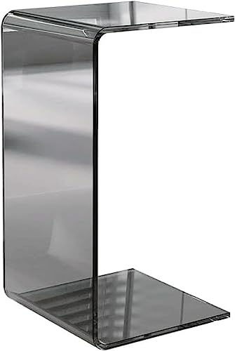 Nordic C-förmiger Beistelltisch aus Acryl, minimalistischer, transparenter Beistelltisch für Wohnzimmer, kleine Räume, rechteckiger Snacktisch, leichtes Luxusdesign (30 x 30 x 65 cm, Farbe B) von Generisch