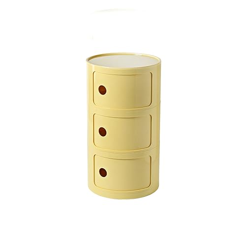 Nordic Ins Internet Celebrity Modern Simple White Circular Creative Small Cabinet Mini Side Cabinet 3 Layers Light Yellow Nordic Ins Internet Celebrity Modern Simple White Circular Creative Small Cabinet Mini Side Cabinet 3 Layers Light Yellow von Generisch