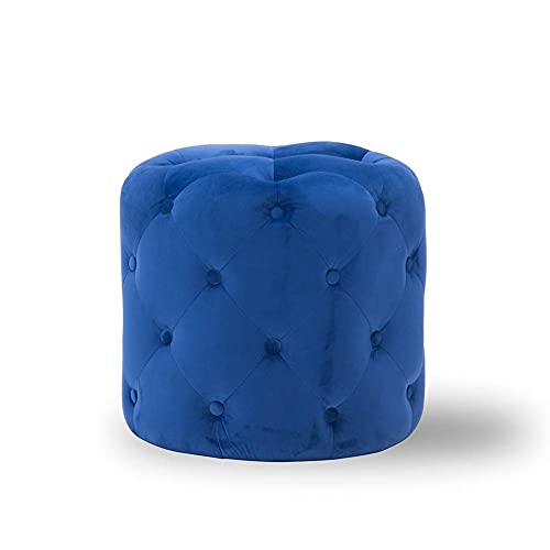 Nordic Runder Stoff Fußhocker Ottomane mit Massivholzrahmen Hellblau Wohnzimmer Pouf mit Schnalle Kleine Bank für Fußhocker Nordic Runder Stoff Fußhocker Ottomane mit Massivholzrahmen Hellblau Wohnzimmer Pouf mit Schnalle Kleine Bank für Fußhocker von Generisch