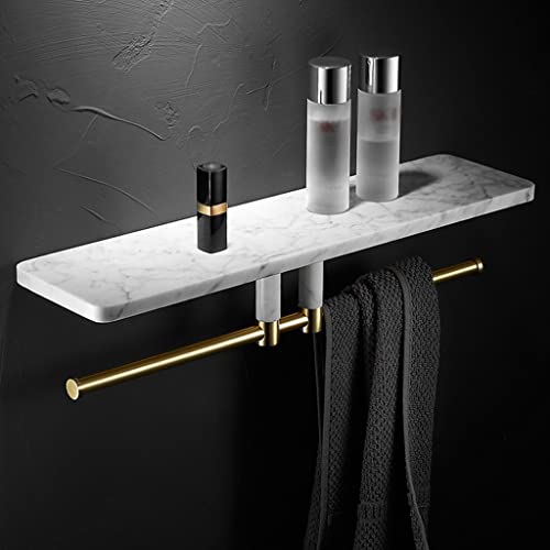 Nordic Schwebendes Duschregal, natürlicher schwarzer Marmor und Messing, stilvoller Handtuchhalter, Wandmontage, Badezimmer-Aufbewahrung, eleganter Küchen-Organizer, 40 cm Nordic Schwebendes Duschregal, natürlicher schwarzer Marmor und Messing, stilvoller Handtuchhalter, Wandmontage, Badezimmer-Aufbewahrung, eleganter Küchen-Organizer, 40 cm von Generisch