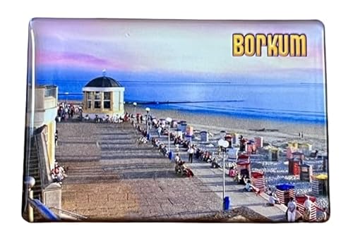 binoa Souvenirmagnet Borkum, Dekoratives Magnet, 1 Stück, Kunststoff, 5 cm, Nordseeinsel, Deutschland von binoa