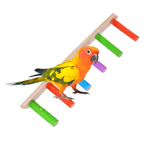Nymphensittich Spielzeug - Schaukelnde Holzleiter Für Vogelkäfig Mit Robustem Design - Robustes Multifunktions-Krallenpflege-Spielzeug Mit Interaktivem Käfigzubehör Für Wellensittiche, Sittiche Und Un von Generisch