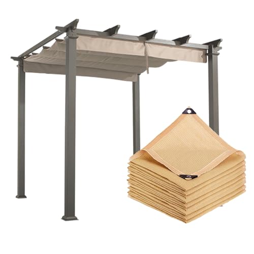 ÖSen Beschattungsnetz Durchlässig Atmungsaktiv Sonnendach Sonnenschutz-Schattentuch Sonnensegel Atmungsaktive Schattentuchverschlüsselung Für Carport Pflanze Pergola Zaun Außen(6x6m) von Generisch