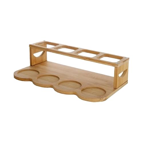 Ölflaschen-Organizer, 2-stöckiges Holz-Essigflaschen-Aufbewahrungsregal, 32 x 18 x 8 cm, Präsentationsständer für Küchenregale, Schrank-Organisation, Gläser und Gewürzhalter von Generisch