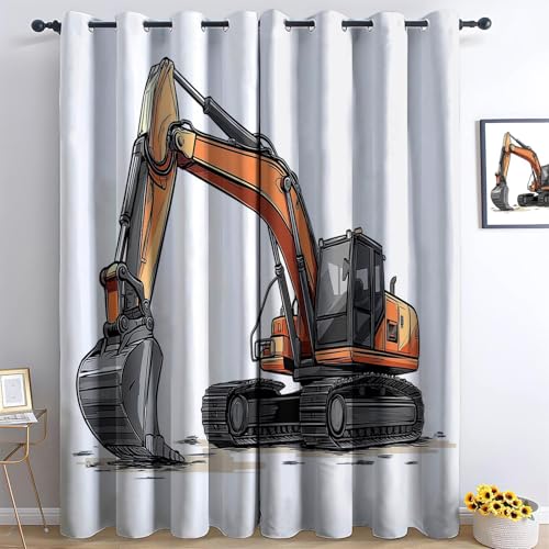 Ösen Vorhang Weiß Blickdicht Clipart-Bagger Wohnzimmer Schlafzimmer Verdunklungsvorhänge 3D Druck Thermovorhang mit Ösen 2er Set H166 x B75 cm Ösen Vorhang Weiß Blickdicht Clipart-Bagger Wohnzimmer Schlafzimmer Verdunklungsvorhänge 3D Druck Thermovorhang mit Ösen 2er Set H166 x B75 cm von Generisch