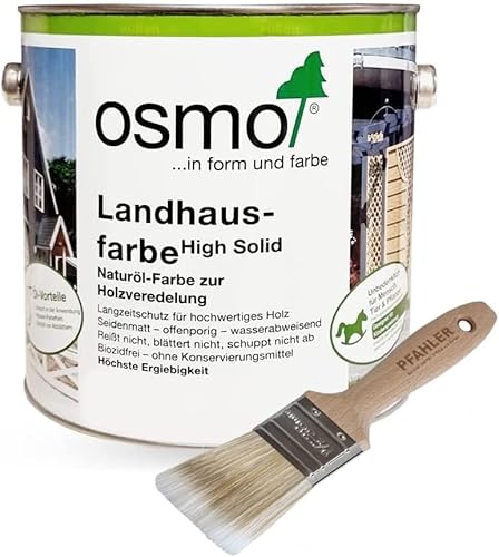 OSMO Landhausfarbe High Solid 2,5 L Taubenblau 2507 Wetterschutzfarbe Wasserabweisend + Flächenstreicher Pinsel von Pfahler Gratis OSMO Landhausfarbe High Solid 2,5 L Taubenblau 2507 Wetterschutzfarbe Wasserabweisend + Flächenstreicher Pinsel von Pfahler Gratis von Generisch