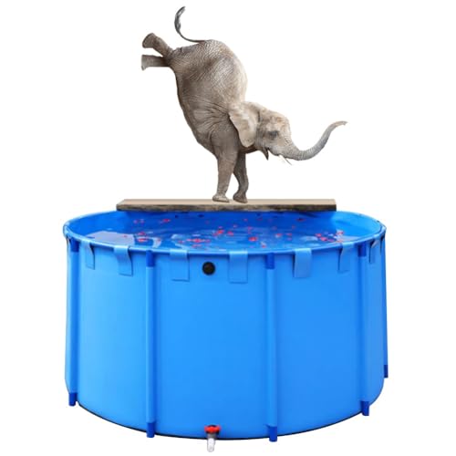 Oberirdischer Runder Koiteich SchautankPVC-Fischteich-Pool, 1,8 x 0,8 m, 2034 l, strapazierfähiges Segeltuchmaterial, ideal für den temporären Gebrauch, Hinterhof-Aquarium, Blau von Generisch