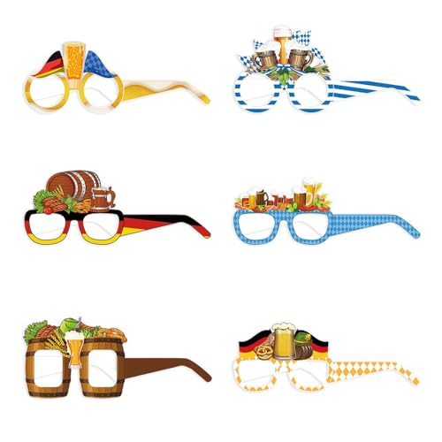 Oktoberfest Fotobox Accessoires Photo Booth Lustige Brille Brezel Bratwurst Foto Requisiten Karneval Kostüm zubehör Verkleidung Spaß Deko Set 6Stücke Party Gadgets (d-B, One Size) von Generisch