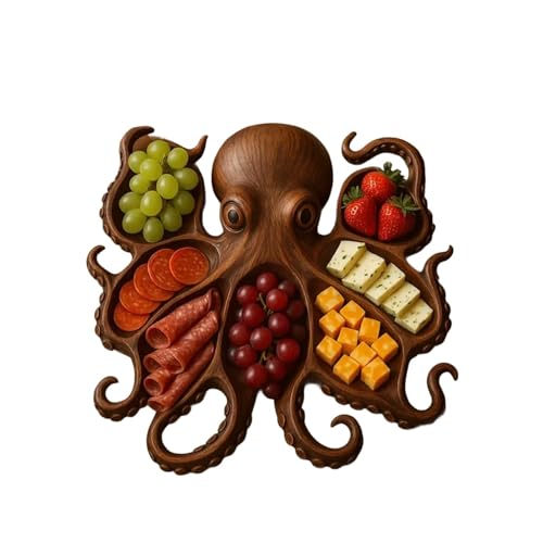Oktopus Form Obst Mahlzeiten Platte Aperitifbrett mit Meeresthema Lustiges Hochwertige Holzprodukte Oktopus Form Charcuterie Platte Trendy Linie Zum Platzieren von Lebensmitteln und Obst 11in Oktopus Form Obst Mahlzeiten Platte Aperitifbrett mit Meeresthema Lustiges Hochwertige Holzprodukte Oktopus Form Charcuterie Platte Trendy Linie Zum Platzieren von Lebensmitteln und Obst 11in von Generisch