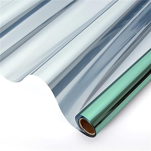 One Way Fenster Sichtschutzfolie - Reflektierende Tönung Sonnenblockierung Wärmeregulierung Anti-UV Selbstklebende Spiegelfolie (Schwarz Silber, 50x300cm) für Zuhause & Büro von Generisch