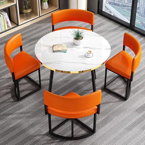 Orange Esstisch Set für Büro, Empfang, Club & Zuhause - Vielseitiger Freizeittisch für Wohnzimmer, Küche, Bar, Balkon, Schlafzimmer & Billardhalle Orange Esstisch Set für Büro, Empfang, Club & Zuhause - Vielseitiger Freizeittisch für Wohnzimmer, Küche, Bar, Balkon, Schlafzimmer & Billardhalle von Generisch