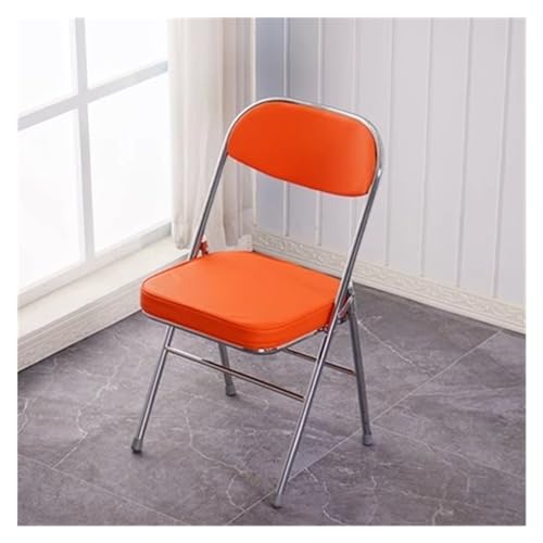 Orange Leder Klappstühle mit gepolsterten Sitzen 2er Set Faltbare Esszimmerstühle für Partys und Veranstaltungen Orange Leder Klappstühle mit gepolsterten Sitzen 2er Set Faltbare Esszimmerstühle für Partys und Veranstaltungen von Generisch