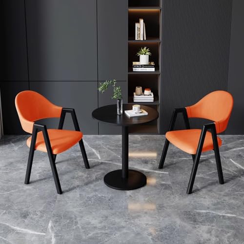 Orange Rund Esstisch Set mit 2 Stühlen Platzsparende Küche & Esszimmer Möbel Perfekt für kleine Räume Modernes Design Essgruppe von Generisch