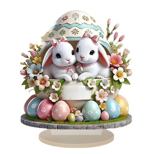 Osterhase Dekofigur mit Buntem Ei Niedliche Frühlingstischdekoration Kleine Hasenfigur als Osterdeko Tiered Tray Dekoration für Küche & Wohnzimmer Perfekt als Frühlingsdeko & Geschenkidee Osterhase Dekofigur mit Buntem Ei Niedliche Frühlingstischdekoration Kleine Hasenfigur als Osterdeko Tiered Tray Dekoration für Küche & Wohnzimmer Perfekt als Frühlingsdeko & Geschenkidee von Generisch