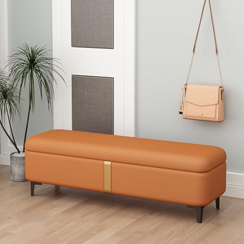 Ottoman-Bank, Kunstleder, Fußstütze, gepolsterter Sitz mit verstecktem Stauraum für Wohnzimmer, Schlafzimmer, Eingangsbereich Ottoman-Bank, Kunstleder, Fußstütze, gepolsterter Sitz mit verstecktem Stauraum für Wohnzimmer, Schlafzimmer, Eingangsbereich von Generisch