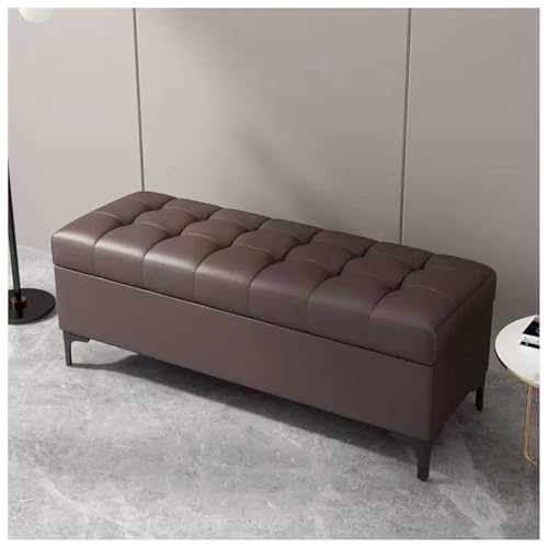 Ottoman-Bank mit Stauraum für Schlafzimmer und Wohnzimmer, 150 x 38 x 40 cm, Dunkelbraun, stilvolle Schuhbank und Eingangsbereich, perfekt für King-Size-Betten von Generisch