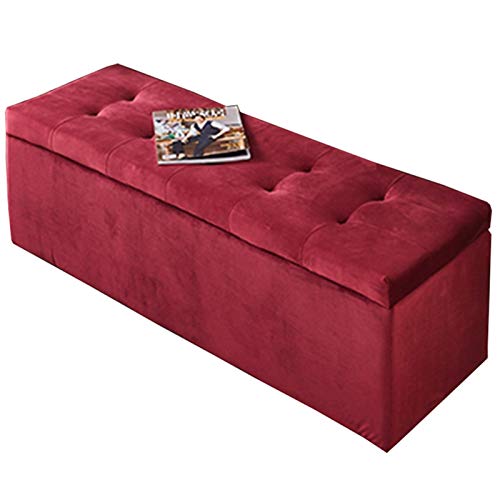 Ottoman Fußhocker Schuhwickelhocker Aufbewahrungsbox – Bequemer Flanell Extra Sitz für Wohnzimmer, Schlafzimmer, Flur von Generisch