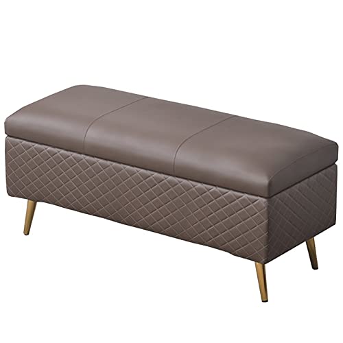 Ottoman-Fußhocker mit großem Fassungsvermögen, braunes PU-Leder, dickes Kissen, 150 kg Tragkraft, rechteckig, Aufbewahrungshocker für Schuhe, 100 cm, perfekt für den Heimgebrauch Ottoman-Fußhocker mit großem Fassungsvermögen, braunes PU-Leder, dickes Kissen, 150 kg Tragkraft, rechteckig, Aufbewahrungshocker für Schuhe, 100 cm, perfekt für den Heimgebrauch von Generisch