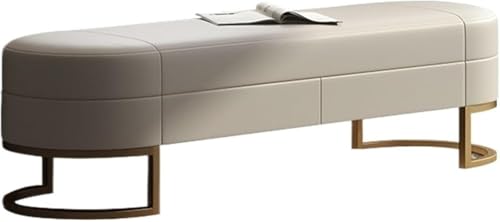 Ottomane Bank für Schlafzimmer, Hocker aus echtem Leder mit verstecktem Stauraum, perfekt für Wohnzimmer & Flur, Sitzlösung am Ende des Bettes von Generisch