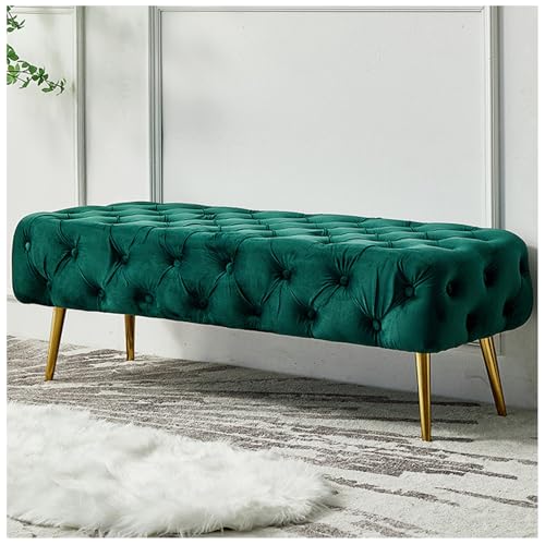 Ottomane Bank mit Knopftuft, Samt End of Bed Bench, Ottomane Bank mit goldenen Beinen, Fensterbank für Wohnzimmer, Schlafzimmer, Eingangsbereich,Blue 2,80cm/31.5in Ottomane Bank mit Knopftuft, Samt End of Bed Bench, Ottomane Bank mit goldenen Beinen, Fensterbank für Wohnzimmer, Schlafzimmer, Eingangsbereich,Blue 2,80cm/31.5in von Generisch