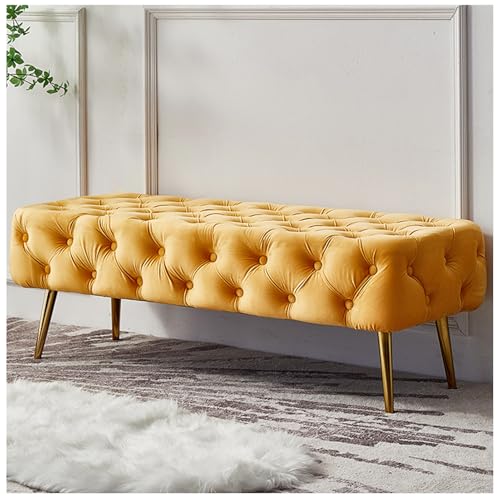 Ottomane Bank mit Knopftuft, Samt End of Bed Bench, Ottomane Bank mit goldenen Beinen, Fensterbank für Wohnzimmer, Schlafzimmer, Eingangsbereich,Blue 2,80cm/31.5in Ottomane Bank mit Knopftuft, Samt End of Bed Bench, Ottomane Bank mit goldenen Beinen, Fensterbank für Wohnzimmer, Schlafzimmer, Eingangsbereich,Blue 2,80cm/31.5in von Generisch