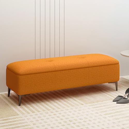 Ottomane Bank mit Stauraum, getufteter Fußstütze, Hocker, Bett-Aufbewahrung für Schlafzimmer, Wohnzimmer, Eingangsbereich und Büro, stilvolle Aufbewahrungslösung, Orange Ottomane Bank mit Stauraum, getufteter Fußstütze, Hocker, Bett-Aufbewahrung für Schlafzimmer, Wohnzimmer, Eingangsbereich und Büro, stilvolle Aufbewahrungslösung, Orange von Generisch
