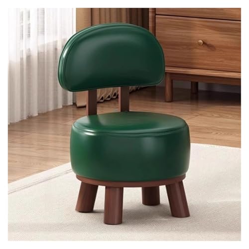 Ottomane Fußhocker Massivholz Fußstütze mit Weich Gepolsterter Sitz, Modern Rund Fußhocker 360° Drehung für Wohnzimmer 2er Set von Generisch