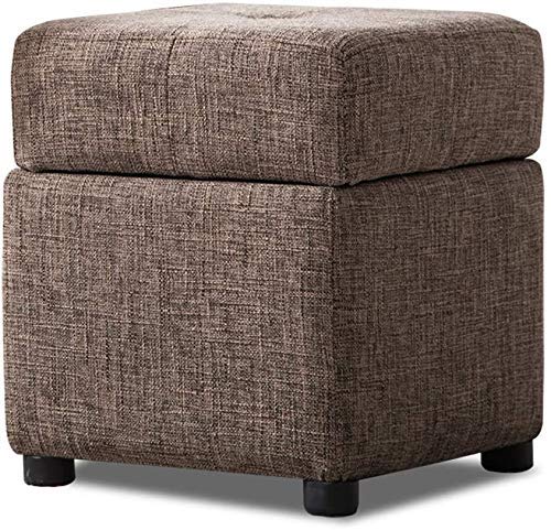 Ottomane Fußhocker mit Holzbeinen, Leinenstoff, Sitzwürfel für Wohnzimmer und Schlafzimmer, stilvolle Fußstütze, Stuhl, hellbraun, vielseitige Wohnmöbel Ottomane Fußhocker mit Holzbeinen, Leinenstoff, Sitzwürfel für Wohnzimmer und Schlafzimmer, stilvolle Fußstütze, Stuhl, hellbraun, vielseitige Wohnmöbel von Generisch
