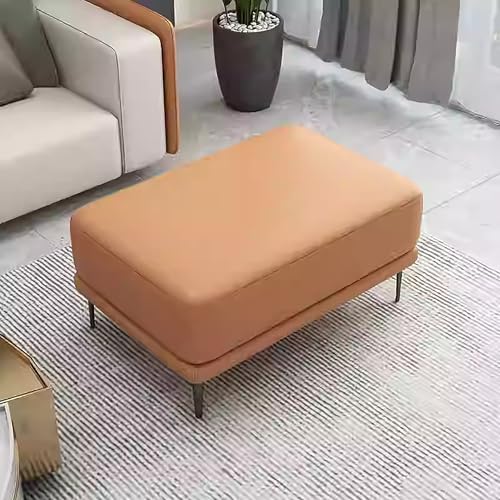 Ottomane Fußstütze, Leder-Pouffe Fußhocker, gepolsterter Couchtisch für Wohnzimmer, großes quadratisches Design, vielseitiger Schuhwechselhocker, Ende der Bettbank Ottomane Fußstütze, Leder-Pouffe Fußhocker, gepolsterter Couchtisch für Wohnzimmer, großes quadratisches Design, vielseitiger Schuhwechselhocker, Ende der Bettbank von Generisch