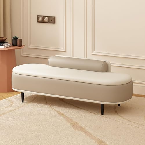 Ottomane Sitzbank mit Stauraum, PU-Leder, gepolstert, Eingangsbereich, Schlafzimmerbank mit großem Stauraum für Wohnzimmer, Schlafzimmer von Generisch