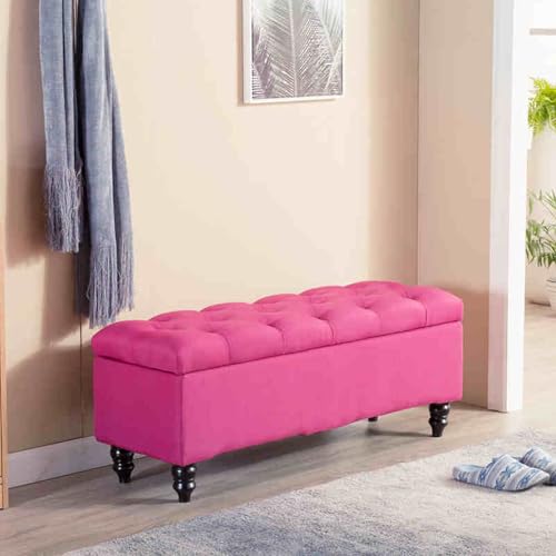 Ottomane aus Samt, eleganter rechteckiger Sitzhocker für Schlafzimmer, Wohnzimmer und Eingangsbereich, perfekt zum Dekorieren (100 x 40 cm) von Generisch