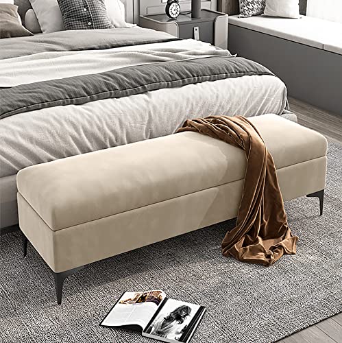 Ottomane aus Samt – hochwertige gepolsterte Bettkommode mit Stauraum, kein Zusammenbau erforderlich, stilvolles Khaki-Design, perfekt für Schlafzimmer, 90 x 40 x 43 cm Ottomane aus Samt – hochwertige gepolsterte Bettkommode mit Stauraum, kein Zusammenbau erforderlich, stilvolles Khaki-Design, perfekt für Schlafzimmer, 90 x 40 x 43 cm von Generisch