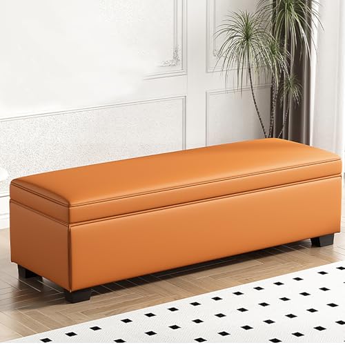 Ottomane mit Stauraum, Sitzbänke mit Stauraum, gepolsterte Ottomane mit größerem Stauraum, Ottomane am Bett, Stauraumbank für Wohnzimmer und Schlafzimmer (Gelbgrün, 100 x 40 x 40 cm) von Generisch