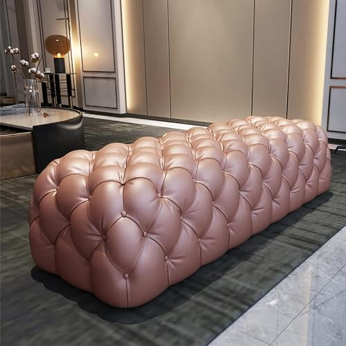 Ottomanen-Hocker, bequem, gepolstert, Leder, Fußstütze, Bank für Wohnzimmer und Schlafzimmer, 100 x 45 x 42 cm von Generisch