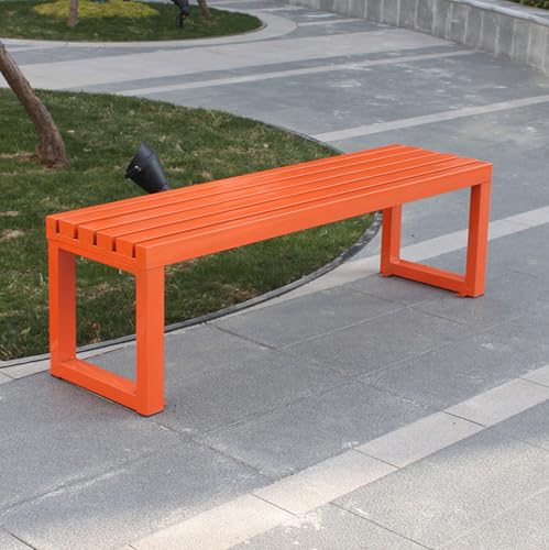 Outdoor 2-3-Sitzer Gartenbank Stilvolle wetterbeständige Metall Terrassenbank Verzinkter Stahlrahmen Einfache Montage für Rasen & Terrasse & Bequeme Sitzgelegenheit (Größe:100cm) von Generisch