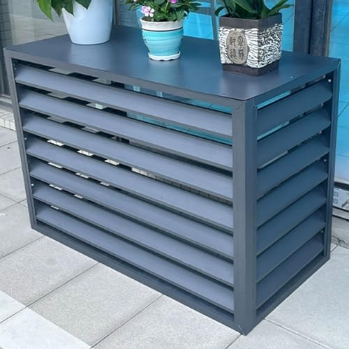 Outdoor AC Unit Cover für Mini-Split-Klimaanlage & Wärmepumpe, Geräuschreduzierung, braune Pflanzenstütze, kleine Größe, wetterfester Schutz & verbesserte Ästhetik von Generisch