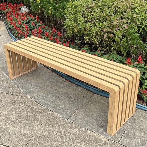 Outdoor-Bank, 2-Personen-Metallstahl mit Kunstholzmaserung, langlebige Allwetter-Möbel für Terrasse, Rasen, Garten und Veranda Outdoor-Bank, 2-Personen-Metallstahl mit Kunstholzmaserung, langlebige Allwetter-Möbel für Terrasse, Rasen, Garten und Veranda von Generisch