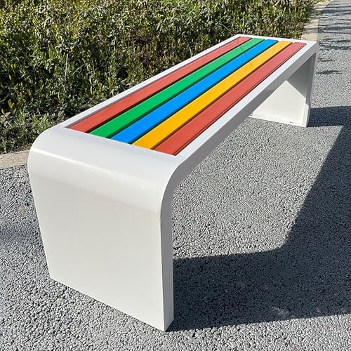 Outdoor-Bank, wetterfeste Kombination aus Metall und Holz für Park, Garten, Terrasse, Veranda – langlebige Allwetter-Sitzlösung Outdoor-Bank, wetterfeste Kombination aus Metall und Holz für Park, Garten, Terrasse, Veranda – langlebige Allwetter-Sitzlösung von Generisch