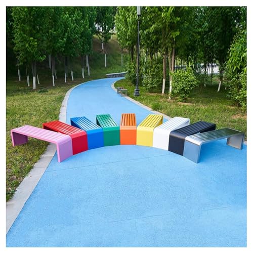 Outdoor-Bank - Langlebige Edelstahl-Metall-Gartensitzgelegenheit für Veranda, Hof, Rasen, Deck, bequem passend für 2-4 Personen Outdoor-Bank - Langlebige Edelstahl-Metall-Gartensitzgelegenheit für Veranda, Hof, Rasen, Deck, bequem passend für 2-4 Personen von Generisch