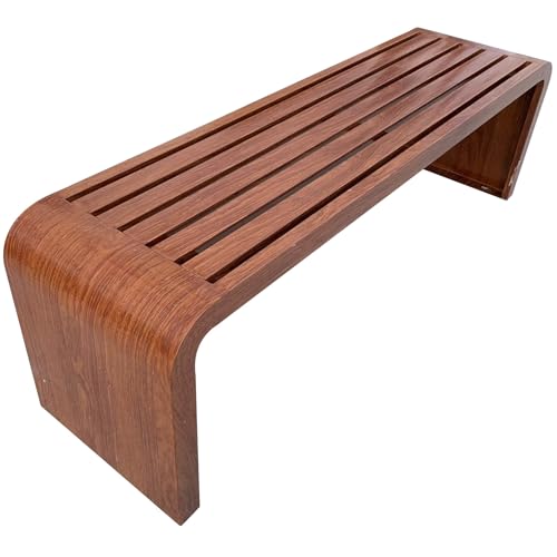 Outdoor Bank Wetterfest Rückenfrei Metall Gartenbank Stabiler Stahlrahmen Terrassenbank für Veranda, Hinterhof, Rasen von Generisch
