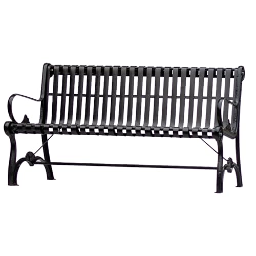 Outdoor-Bank mit Rückenlehne und Armlehnen – langlebiges Gusseisen-Design zum Entspannen in Gärten, Terrassen und Poolbereichen Outdoor-Bank mit Rückenlehne und Armlehnen – langlebiges Gusseisen-Design zum Entspannen in Gärten, Terrassen und Poolbereichen von Generisch