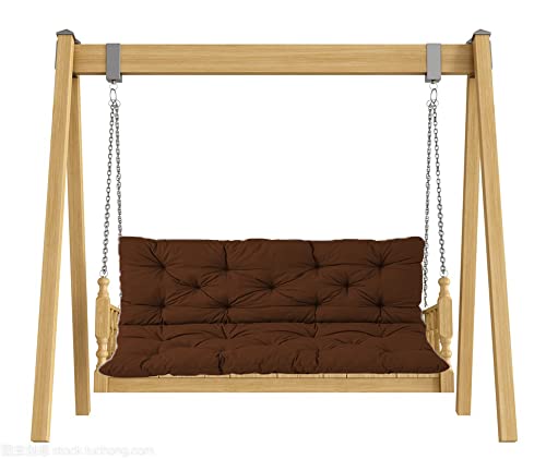 Outdoor-Bankkissen, 100 x 100 x 8 cm, Braun, 2- oder 3-Sitzer, Gartenbank, Sitzkissen mit Rückenlehne, Ersatzkissen für Veranda-Möbel und Holz-Zweisitzer von Generisch