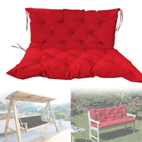 Outdoor-Bankkissen mit Rückenlehne – bequeme 2- oder 3-Sitzer-Gartenschaukelstuhl-Pads, weiche, dicke Liege, Ersatz-Sitzmatte für Terrassenmöbel, langlebige Bank-Sitzkissen von Generisch