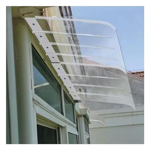 Outdoor Eingangstürvordach Klar Polycarbonat Markise Regen- und Schneeschutz Ausziehbar Garten Veranda Abdeckung Unsichtbarer Fensterschutz Wetterbeständig von Generisch